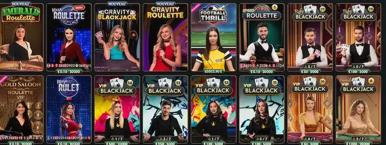 Tables Talismania diffusées en direct avec croupier et interface de mise