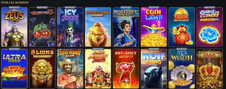 Exemples de jackpots, free spins et fonctions bonus intégrés aux slots