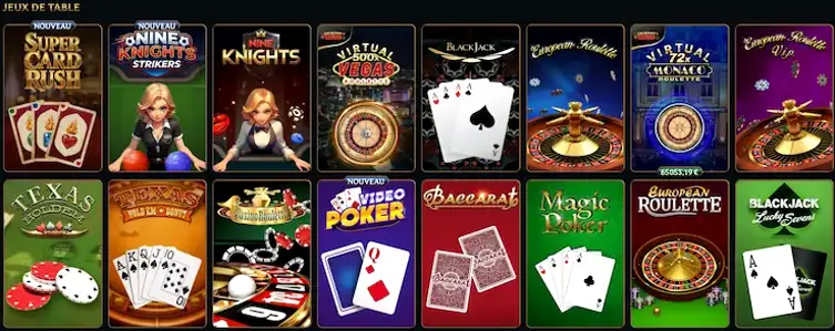 Sélection de roulette, blackjack et baccarat parmi les tables de Talismania